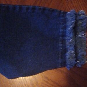 Chic Blue Frayed Hem Cropped Jeans Kancan Size 16